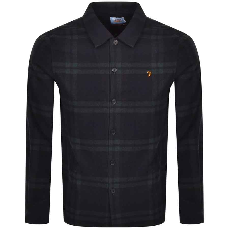 Alternative Image for ProductFarah Vintage Drummond Wool Check Overshirt Green1
